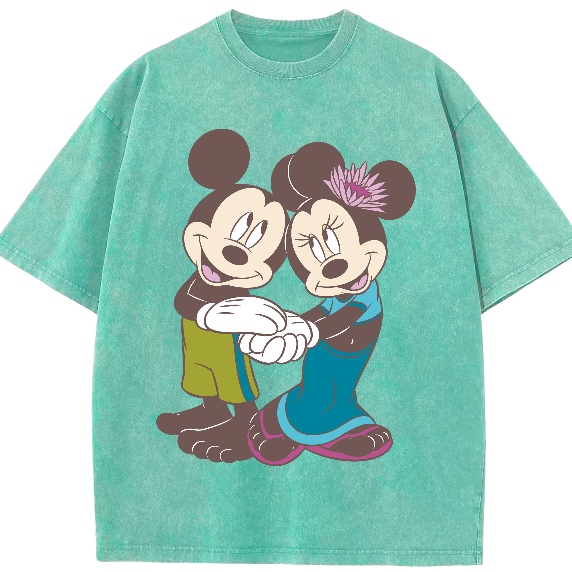 （画像用） ミッキーマウス Mickey Mouse 綿100% ヴィンテージ風 半袖Tシャツ（フロントプリント）